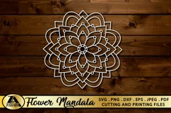 Flower Mandala SVG PNG EPS DXF Floral Mandala SVG Cut file Product Image 1