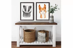 Watercolor woodland animals Squirrel png Nursery wall decor Product Image 7