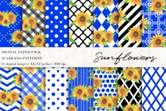 Watercolor Sunflowers Digital Papers Product Image 1