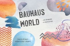 45 Watercolor bauhaus shapes. Watercolor Geometric Product Image 1