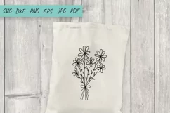 Floral bouquet SVG, Wildflower, Daisy SVG, Split monogram Product Image 3