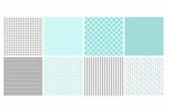Aqua Gray Digital Paper 16 Papers Balloon Clipart Product Image 2