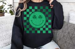 Retro St Patricks Day png | Shamrock Checkerboard Product Image 3