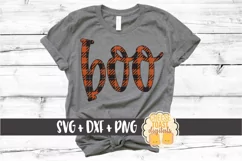 Boo - Buffalo Plaid Halloween SVG PNG DXF Cut Files Product Image 1