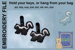 ITH Skunk Vinyl Key Fob or Bag Tag - Snap Tab Product Image 2