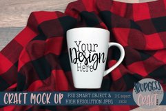 Mug craft mock up 3-2 aspect ratio Buffalo Plaid PSD &amp; JPEG Product Image 1