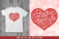 Heart Valentine,Heart SVG,Heart Papercut SVG,Floral Heart Product Image 3