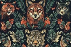 Exotic Jungle Tropical Pattern with Wildlife Background Product Image 1