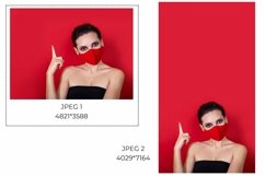 Medical mask mockup on red background Product Image 3