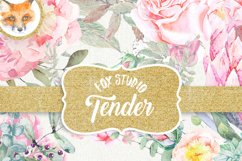 Summer Stacy Watercolor clipart, Romantic wedding, mint Product Image 1