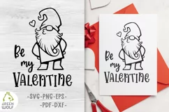 Valentines svg Valentine gnome svg Be my valentine svg dxf Product Image 1