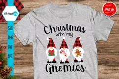 Christmas With My Gnomies Svg, Buffalo Plaid Gnomes Svg Product Image 4