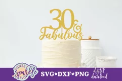 30 & Fabulous SVG file, DXF File and PNG file, Cut File Product Image 1