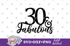 30 & Fabulous SVG file, DXF File and PNG file, Cut File Product Image 2