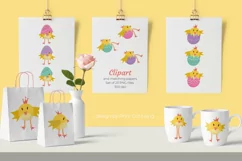 Easter Chicken Clip Art and Papers Set of 23 PNG files Product Image 2