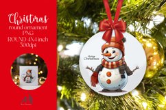 Christmas Round Ornament Sublimation PNG Product Image 1