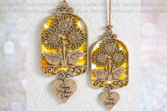 Sunflowers Sun-catcher Ornament svg Mothers day Birthday tag Product Image 1