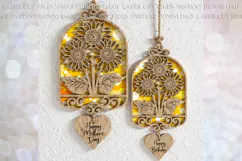 Sunflowers Sun-catcher Ornament svg Mothers day Birthday tag Product Image 1