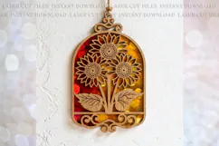 Sunflowers Sun-catcher Ornament svg Mothers day Birthday tag Product Image 4