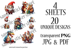 Christmas Sticker Bundle 20 Cute Stickers on 4 Sheets Product Image 3