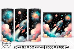 Space tumbler wrap, Cosmic landscape sublimation Product Image 1