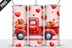 Truck With Hearts Tumbler Wrap| Valentine's Day Tumbler Wrap Product Image 3