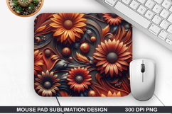 3D Flowers Mouse Pad Sublimation, Flowers Mouse Pad PNG Product Image 1