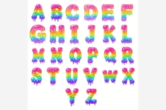Jelly Gummy Alphabet PNG Bundle | 26 Rainbow Candy Letters Product Image 2