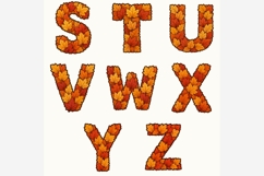Fall Leaves Alphabet PNG Bundle, A-Z Autumn Leaf Letters Product Image 4