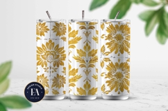 Gold Retro Floral Block Print | Geometric Floral Pattern Product Image 2