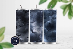 Bats Night Sky Pattern, Dark Gothic Bat Seamless Paper Product Image 2