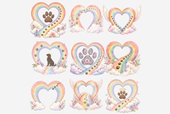 Rainbow Bridge Heart Clipart | 15 PNG Pet Memorial Hearts Product Image 6