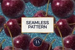 Glitter Coquette Cherry Pattern | Sparkly Glam Texture Paper Product Image 3