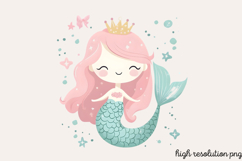 Little Mermaid Under The Sea Clipart PNG Product Image 1