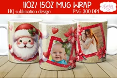 Christmas photo mug wrap PNG Sublimation, Santa mug png Product Image 1