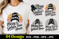 Messy Bun Golden Hour SVG PNG Product Image 1