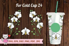 Orchid svg for Full Wrap Cold Cup 24 oz, Cit Product Image 1