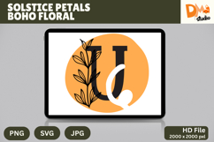 Solstice Petals Boho Floral Monogram Product Image 1