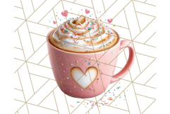 Pastel Coffee Mug Clipart PNG, Latte Iced Coffee Tea Cups Product Image 3