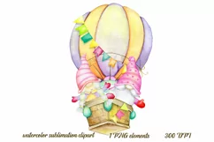 watercolour gnomes. air balloon, clipart. Summer, gnome clip Product Image 1