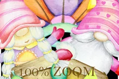 watercolour gnomes. air balloon, clipart. Summer, gnome clip Product Image 3