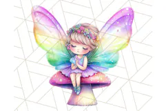 Pastel Fairy Clip Art PNG With Glitter, Rainbow Fairy Png Product Image 3