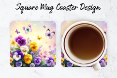 Flowers Mug coaster | Coaster | Sublimation Design Product Image 1