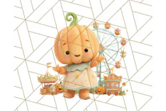 Creepy Carnival Halloween Clipart PNG with Hayride Art Product Image 3
