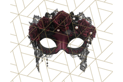 Vintage Garden Masquerade Floral Eye Mask PNG Clipart Product Image 3