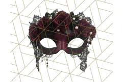 Vintage Garden Masquerade Floral Eye Mask PNG Clipart Product Image 3