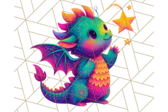 Cute Fantasy Dragon Clipart PNG, Bold Baby Dragon Clip Art Product Image 3
