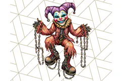Creepy Clown Halloween PNG Clipart, Spooky Circus Art Product Image 3