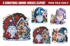 Christmas Gnome Houses Clipart Product Image 1