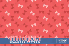 American 4th of July Patriotic Coquette Bow Seamless Pattern Product Image 1